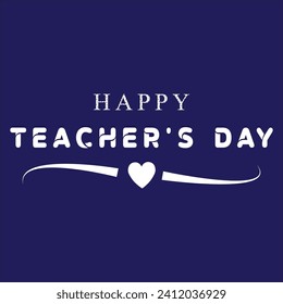 Happy teachers day lettering vector illustration.