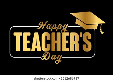 Happy teachers day lettering vector illustration