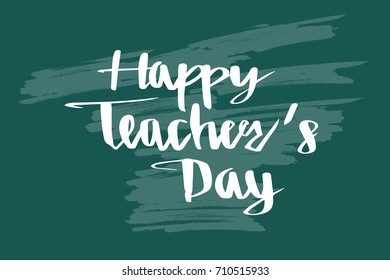 Happy Teachers Day On Blackboard Calligraphy Stock Vector (Royalty Free ...