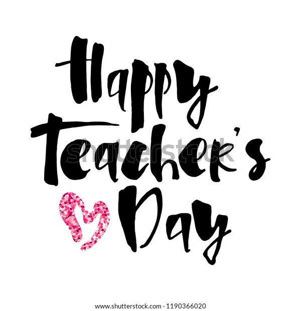 Happy Teachers Day On White Background Stock Vector (Royalty Free ...