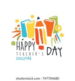 Happy teachers day original design for greeting card