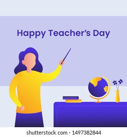 Happy Teachers Day Poster Background Template Stock Vector (Royalty ...