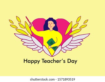 Happy teacher's day poster background concept vector illustration in eps10