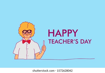 Happy teacher's day poster background concept vector illustration in eps10