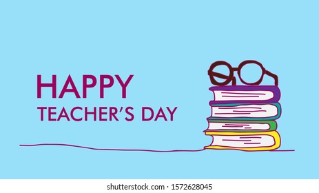 Happy teacher's day poster background concept vector illustration in eps10