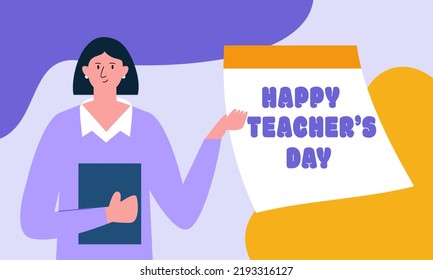 Happy Teachers Day Poster Background Concept Stock Vector (Royalty Free ...