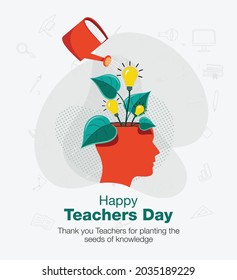 Happy teacher's day poster, creative concept illustration
