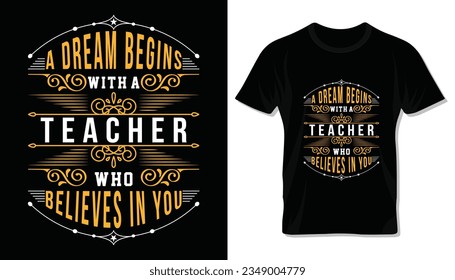 Happy teacher's day special typography t-shirt design.