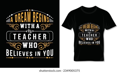 Happy teacher's day special typography t-shirt design.