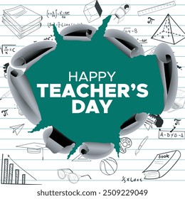 happy Teachers day, Teacher day greeting card, Social media template, editable template, teacher day  social media design.teachers day stock illustration.