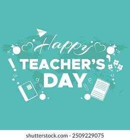 happy Teachers day, Teacher day greeting card, Social media template, editable template, teacher day  social media design.teachers day stock illustration.