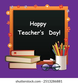 happy Teachers day, Teacher day greeting card, Social media template, editable template, teacher day social media design.teachers day stock illustration. EPS FILE