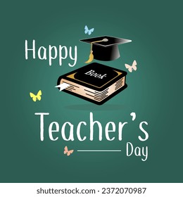 Happy teachers day template design for poster, banner, social media post, etc. vector illustration.