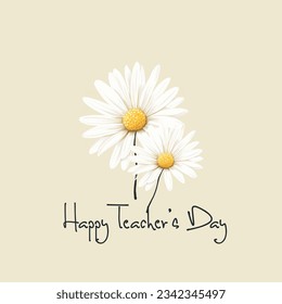 Happy Teacher's Day with text  and school equipment