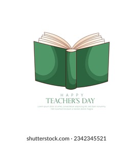Happy Teacher's Day with text  and school equipment