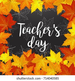 Happy Teachers Day Unique Handdrawn Poster Stock Vector (Royalty Free ...