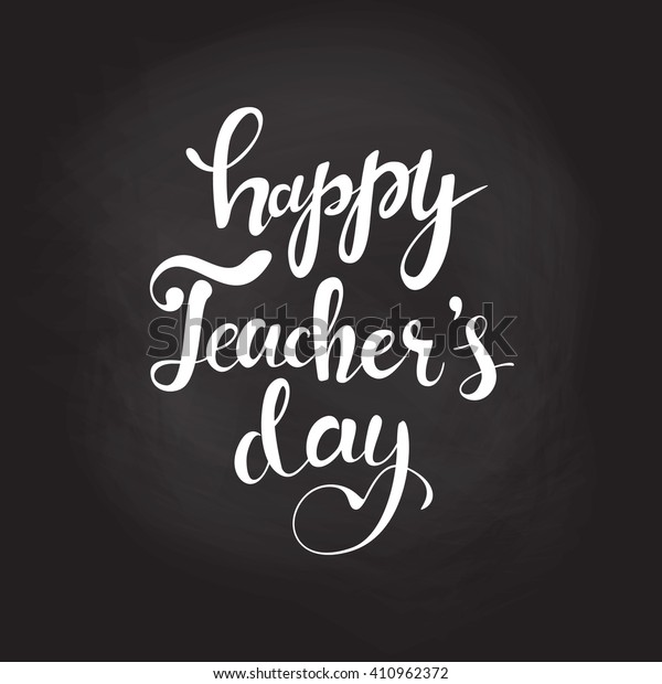 Happy Teachers Day Unique Handdrawn Typography Stock Vector (Royalty ...