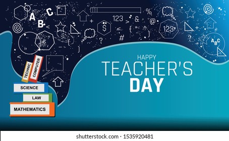 Happy Teacher's Day. Useful for promotions, banner and shopping template for Teacher's Day.Vector illustration.
