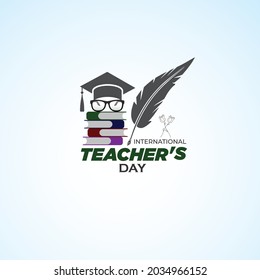 Happy Teacher's day Vector art and typography design elements for congratulation cards, banners and flyers.