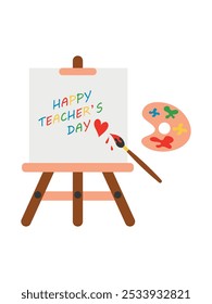 Happy Teacher's day Vector art for congratulation cards, banners and flyers. International teacher's day concept. Vector illustration.