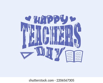 Feliz día del profesor vector Diseño de caligrafía con creativa celebración del doodle
