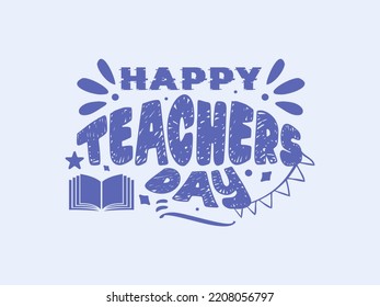 Feliz día del profesor vector Diseño de caligrafía con creativa celebración del doodle
