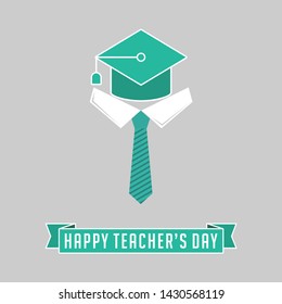 Happy Teachers Day Vector Design with text