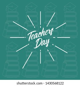Happy Teachers Day Vector Design with text
