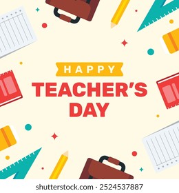 Happy Teacher's Day Vector Design Illustration School