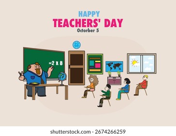 happy teachers' day vector design.