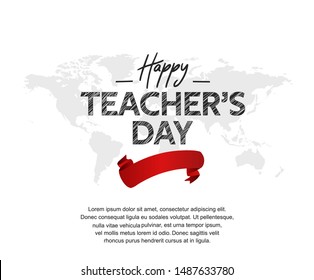 happy teachers day vector illustration with school equipment for poster, brochure, banner and greeting card