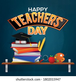 Happy teacher`s day vector illustration