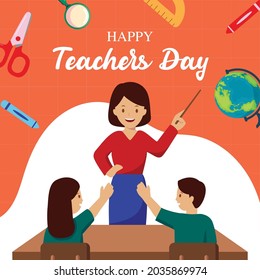 Happy Teachers Day Vector Illustration School Stock Vector (Royalty ...