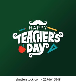 Happy Teachers Day Vector Illustration Text Stock Vector (Royalty Free ...