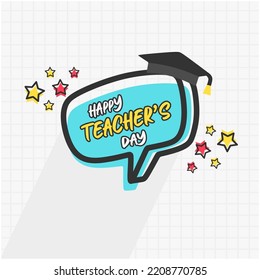 happy teacher's day vector illustration with school supplies for posters, brochures, banners and greeting cards