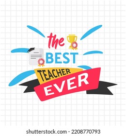 happy teacher's day vector illustration with school supplies for posters, brochures, banners and greeting cards