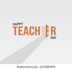 Happy Teacher's Day, Vector illustration, gift card for teachers, Teacher’s Day Celebration, World teacher's day greetings card in black background, teacher's day social media post, Concept, poster