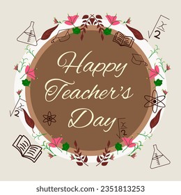 Happy Teachers day. Teachers day vector illustration greeting, poster, card.