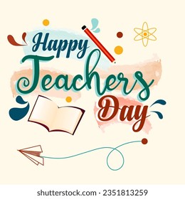 Happy Teachers day. Teachers day vector illustration greeting, poster, card.