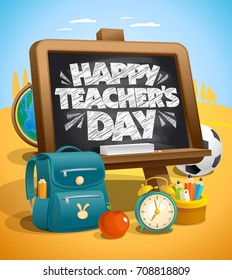 Happy teacher`s day vector illustration