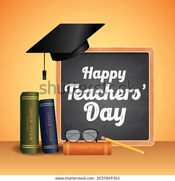 Happy Teachers Day Vector Illustration School Stock Vector (Royalty ...