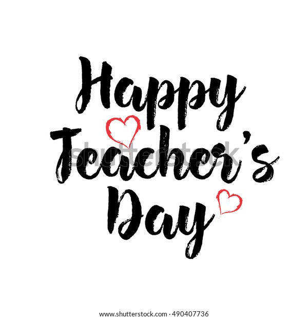 Happy Teachers Day Vector Lettering Typography Stock Vector (Royalty ...