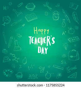 Happy Teacher's Day. Vector Postcard.