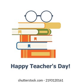 Happy teacher's day vector poster design, best teacher ever, school elements set Eps 10