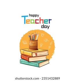 Happy teacher's day vector poster design, best teacher ever