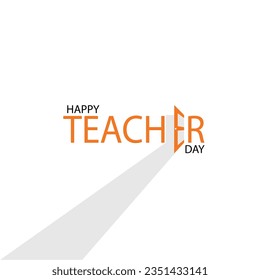 Happy teacher's day vector poster design, best teacher ever