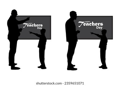 Happy Teacher's Day vector silhouette.