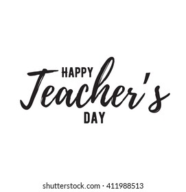 Happy teachers day vector typography. Lettering design for greeting card, logo, stamp or banner.
