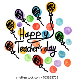 Happy teachers day vector typography. 