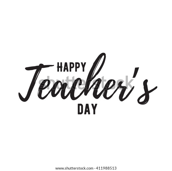Happy Teachers Day Vector Typography Lettering Stock Vector (Royalty ...